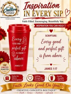Inspirational Faith 16 oz Reusable Cup with Lid